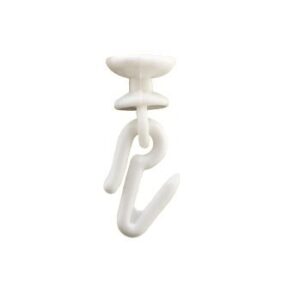 Plastic Runner/Slider for C Channel/Curtain Track with Plastic Hooks - 100 Pieces.
