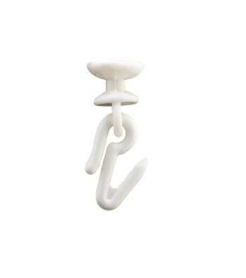 Plastic Runner/Slider for C Channel/Curtain Track with Plastic Hooks - 100 Pieces.