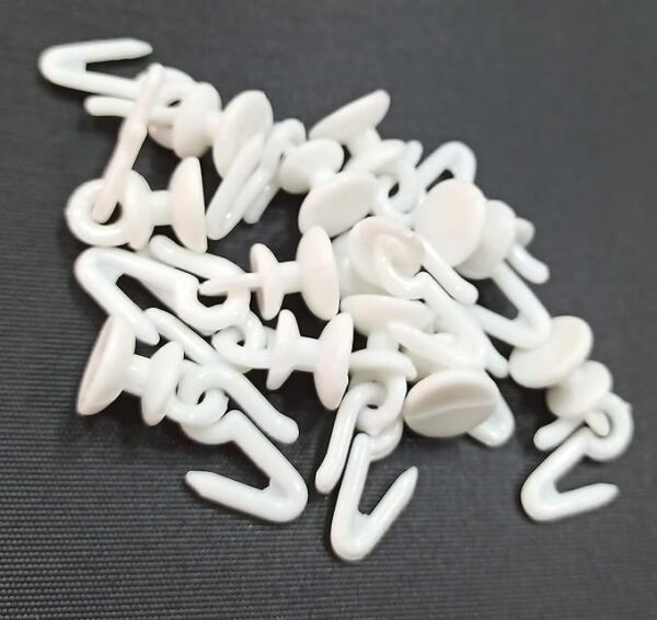 Plastic Runner/Slider for C Channel/Curtain Track with Plastic Hooks - 100 Pieces.