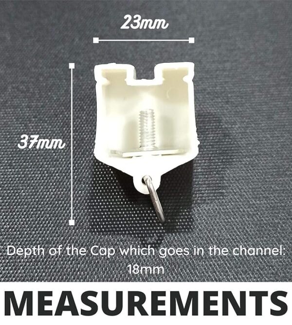 End Cap/Lock for Curtain Channel/M Track